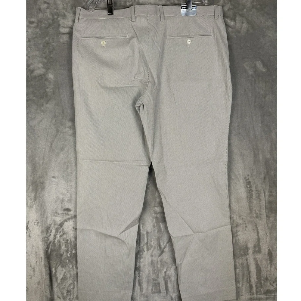 Express Photographer Slim Fit Straight Leg Seersucker Pants 36x30 Gray‎ White